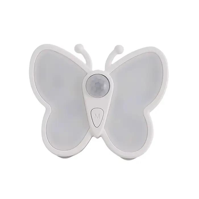 Papillon capteur de mouvement veilleuse LED sous armoire lumières lampe Rechargeable pour placard ar
