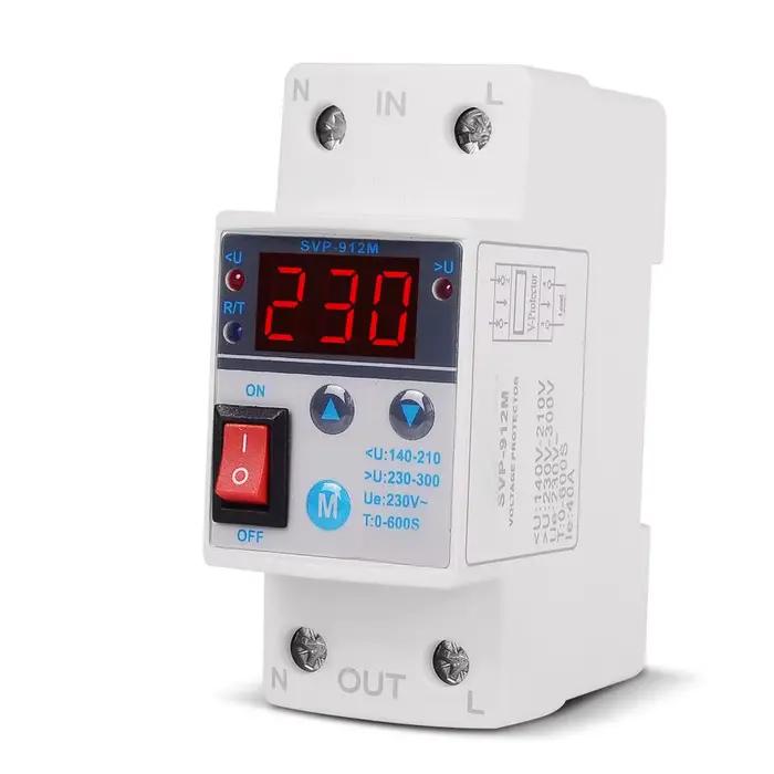 Protecteur intelligent de surtension et de sous-tension SVP-912M AC230V 40A 50/60Hz réglable à réini
