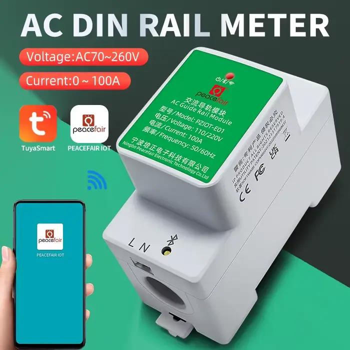 Compteur d'énergie monophasé 6 en 1, rail Din électrique AC, Wifi, Smart Sovereign H, compteur de co