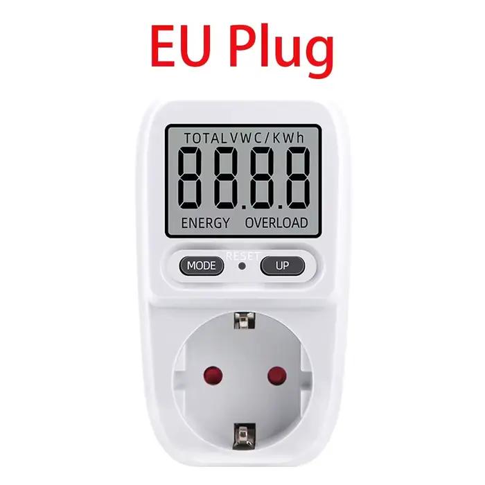 Compteur de puissance électrique, wattmètre LCD, prise de facturation intelligente, prise de mesure,