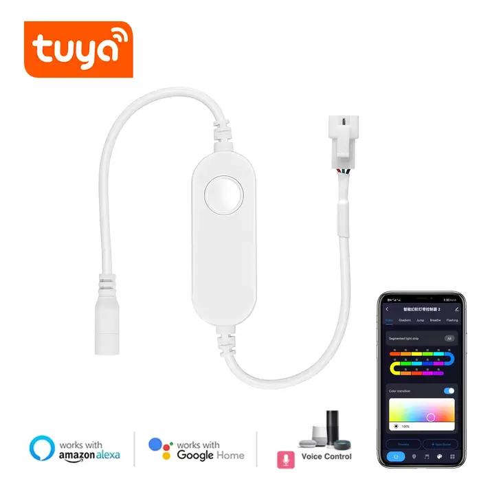 Contrôleur RGBIC LED Wifi 12V/24V, application Tuya, fonctionne avec Alexa/Google Home/vie intellige