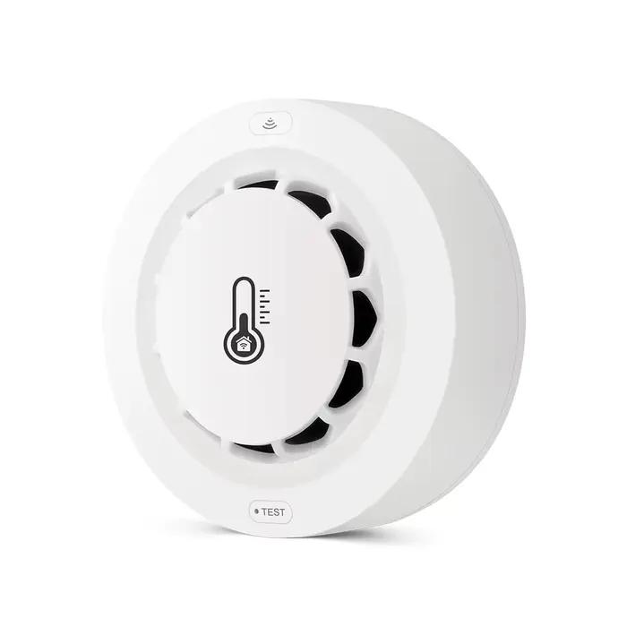 Tuya-Détecteur de fumée Wi-Fi, capteur de température et d'humidité, alarme de protection incendie, 