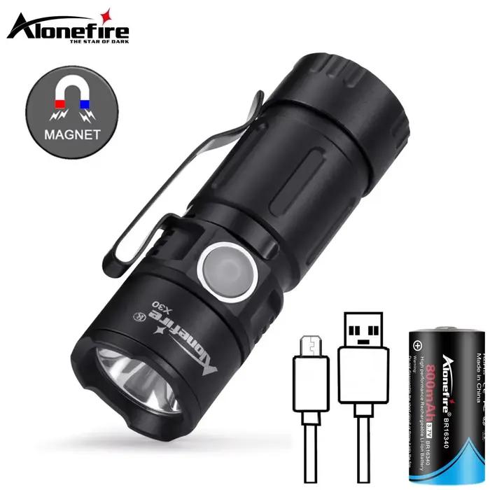 X30 5W LED portable Mini lampe de poche LED aimant Usb Rechargeable en plein air enfant dame sac à d