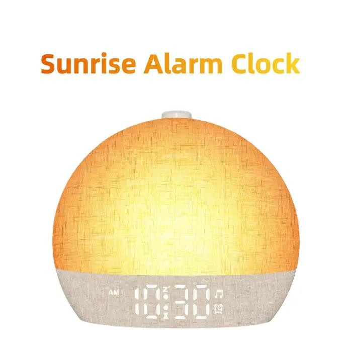 Sunrise réveil lumière, Machine sonore à bruit blanc avec 30 sons apaisants veilleuse à intensité va