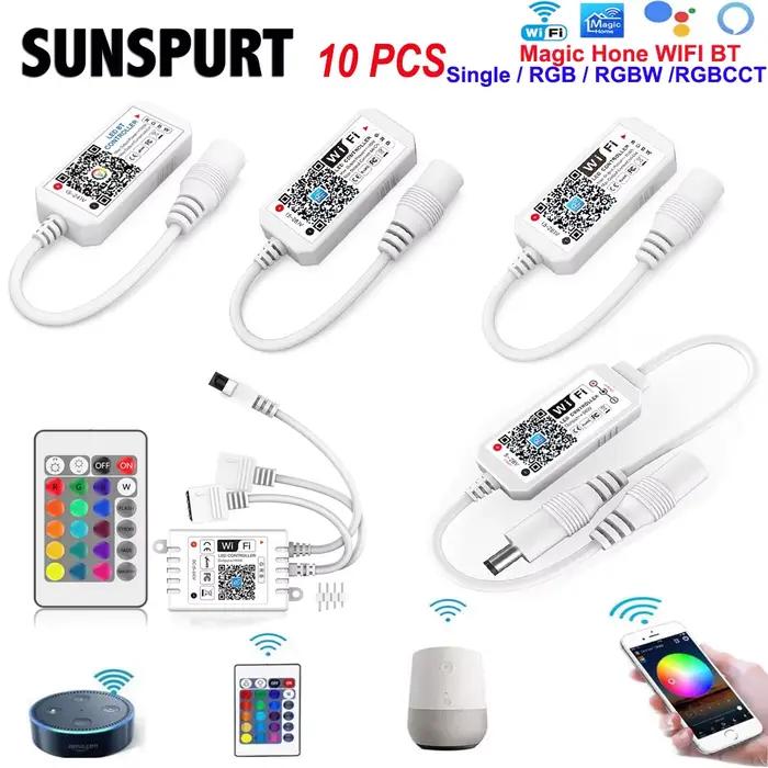 Magic Home-Contrôleur WiFi sans fil compatible Bluetooth, RGB, RGBW, IR, RF, LED, DC5V, 12V, 24V, WS