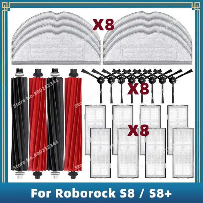 Pièces de rechange pour Roborock S8 / S8 Plus, rouleau, brosse latérale principale, filtre Hepa, tis