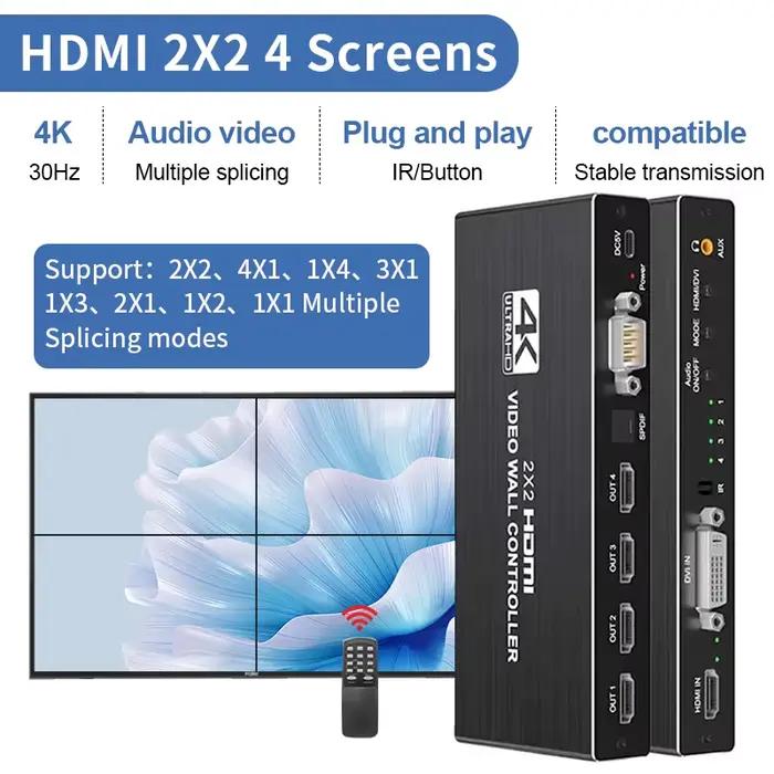 Contrôleur mural vidéo HDMI 4K, processeur mural vidéo 3x3/2x3/2x2, épisseuse de processeur d'écran 