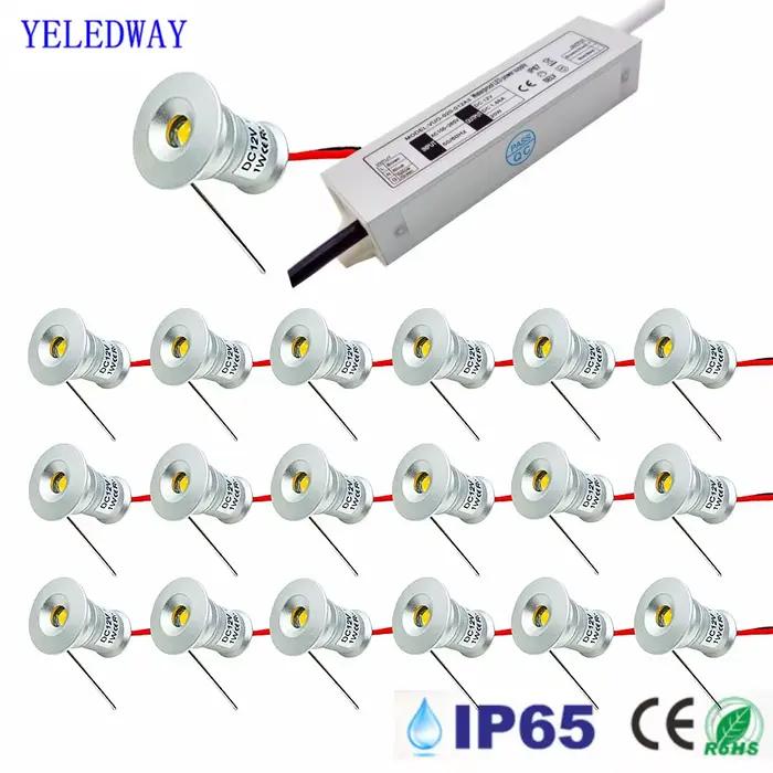 Mini Downlight LED 12V 15mm encastré petit Spot plafonnier cuisine escalier extérieur IP65 1W projec