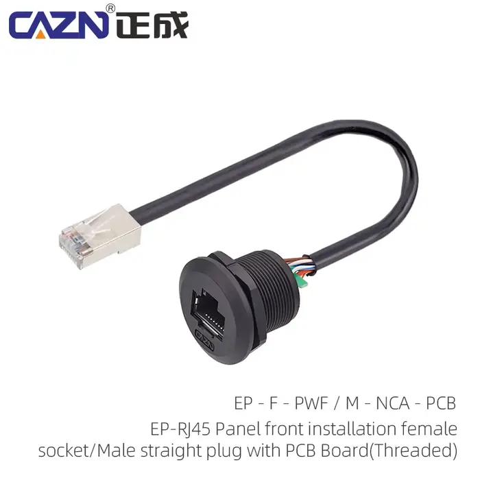 Prise montée à l'avant EP RJ45, type panneau, femelle à mâle, fil de 0.3m, 0.5m, 1m