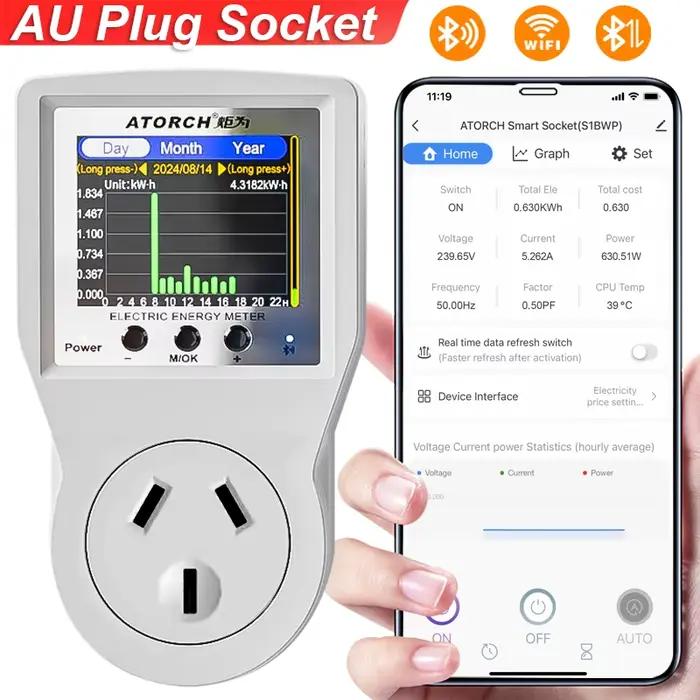 AC85-265V 16A Tuya WiFi prise ue intelligente voltmètre ampèremètre compteur de puissance courbe fac