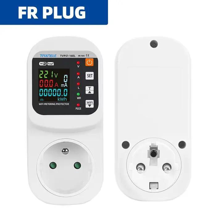 Prise de courant intelligente Tuya WiFi 16A, protection contre les surtensions, protection contre le