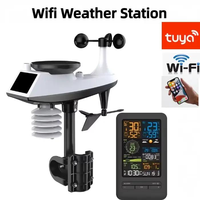 Station météo Wifi intelligente Tuya maison numérique vitesse du vent Direction pluie lumière Index 