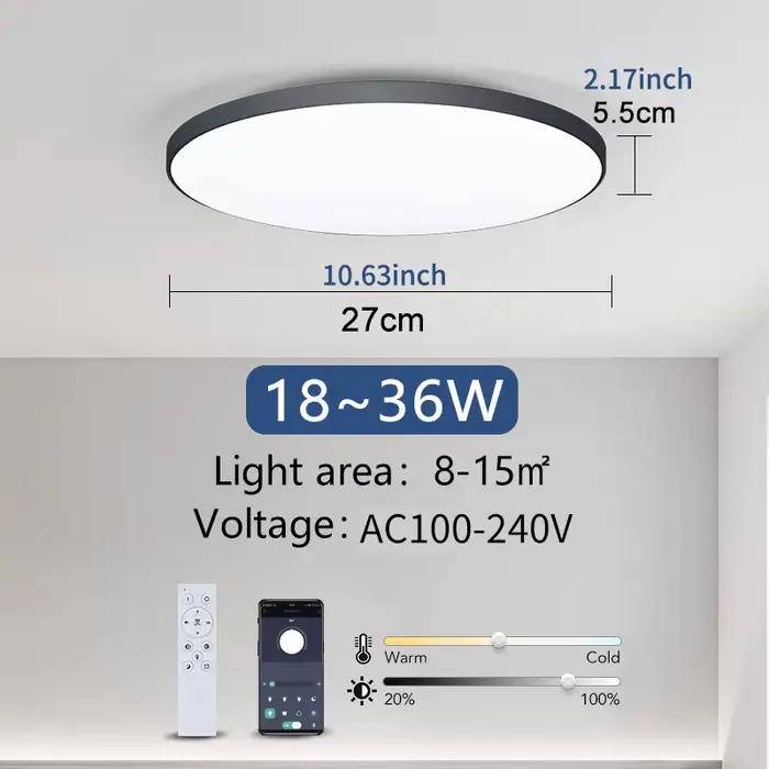 MARPOU plafonnier intelligent lampe à LED pour chambre grandes plafonniers lumières LED avec télécom