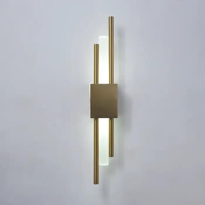 Applique murale LED moderne lampes murales noir et Bronze laiton or métal acrylique tuyau lampes mur