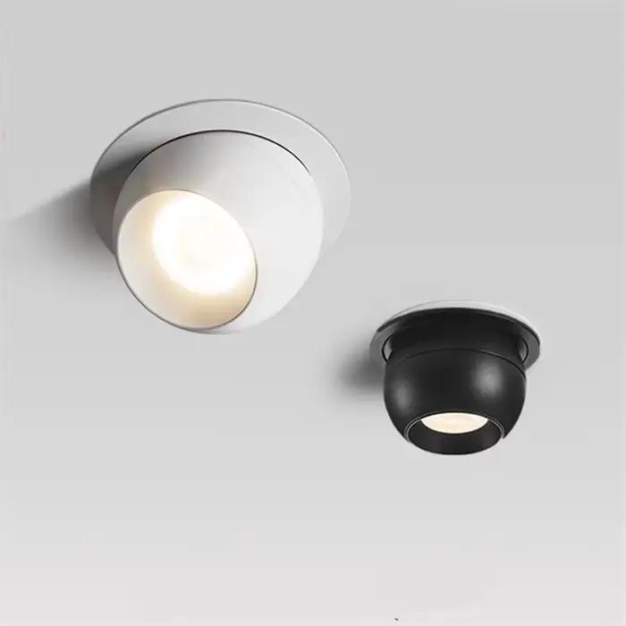 Downlights LED rotatifs intégrés 7W9W12W15W20W Anti-éblouissement COB spots plafonnier AC90-260V pou