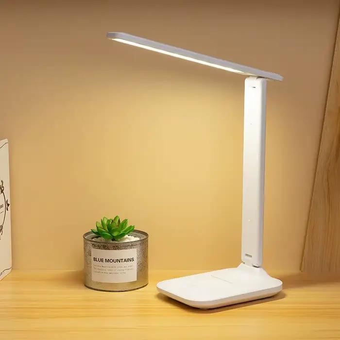 Lampe de Table LED 6000mAh, rechargeable par USB/prise continue, lampe de bureau à intensité variabl