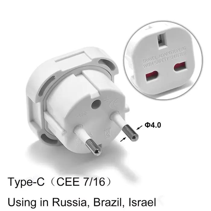 Adaptateur de prise britannique vers UE, adaptateur de voyage, convertisseur de Corée vers Euro, pri