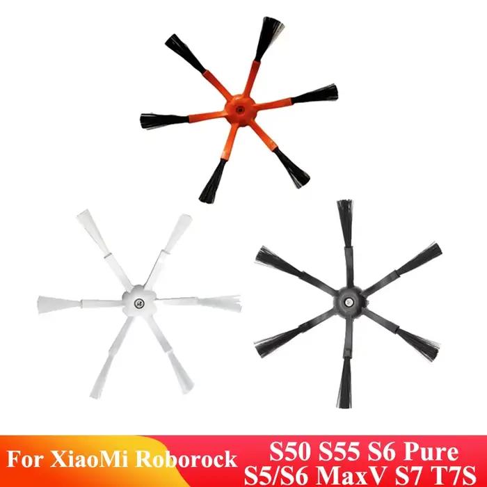 Brosse latérale à 6 bras pour aspirateur Robot XiaoMi Roborock S50 S55 S6 S6 Pure S5 Max S6 MaxV S7 