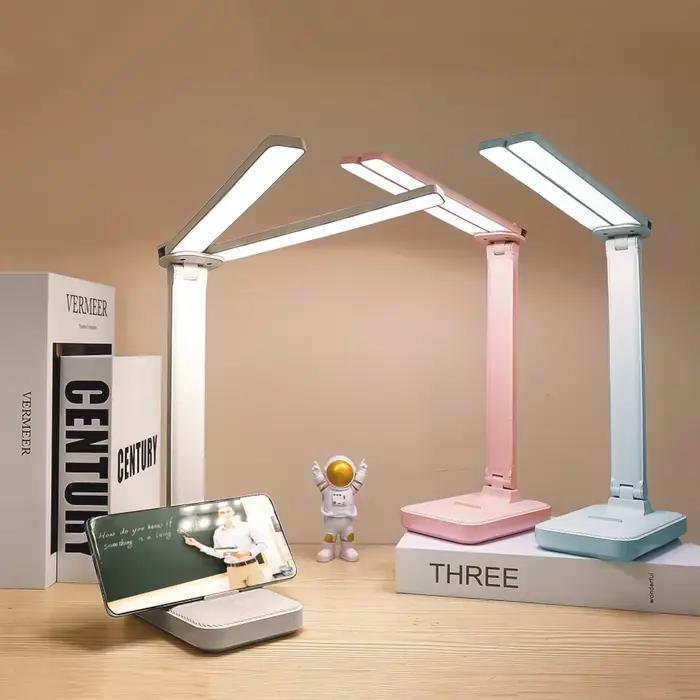 Lampe de bureau LED lampe de Table Rechargeable USB 3 niveaux Dimmable tactile éclairage de bureau P
