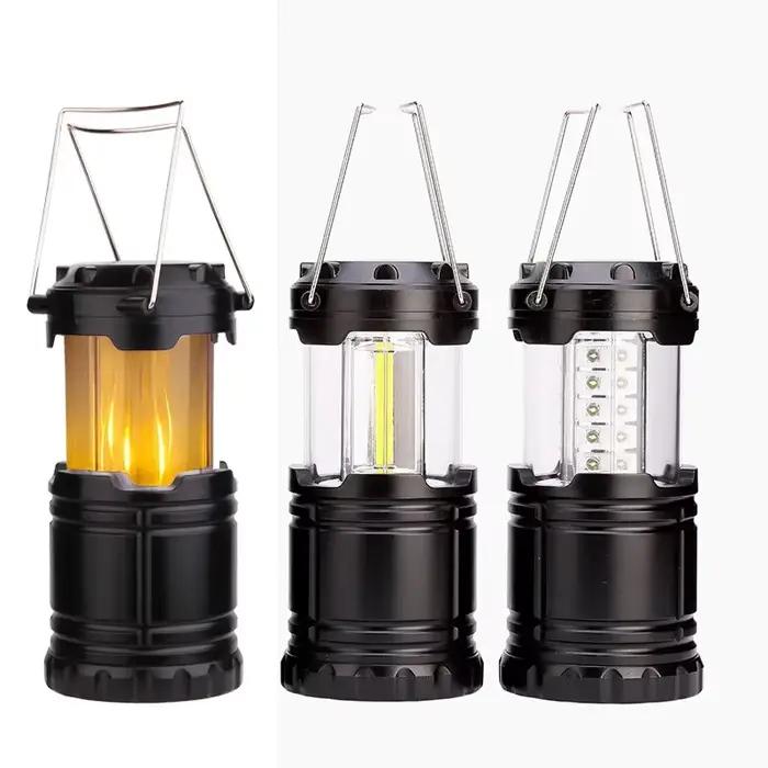 Mini lampe de tente 3 * COB LED lanterne Portable torche télescopique lampe de Camping lumière de se