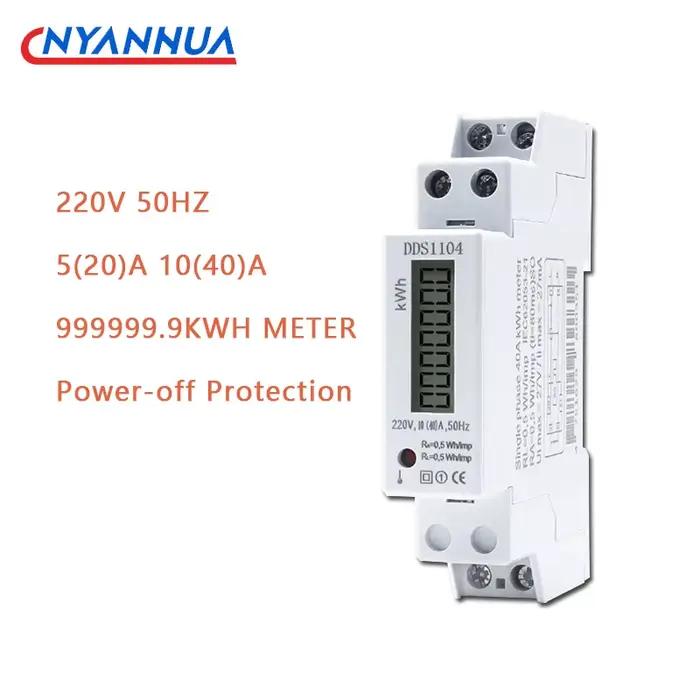 Compteur d'électricité domestique KWH 20A 40A 220V Rail Din 1P monophasé compteur de consommation d'