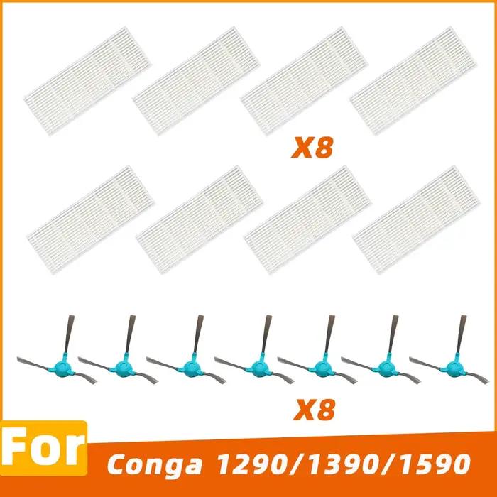 Compatible avec Conga 1290 1390 1590 Robot Aspirateur Kit Accessoires Brosse Latérale Filtre HEPA Pi