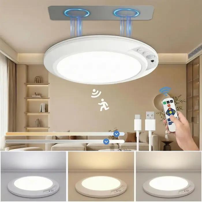 Lumière de plafond à détecteur de mouvement, lumière de nuit LED magnétique rechargeable par USB-C, 