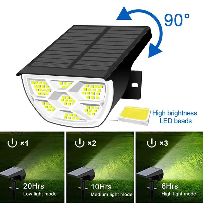 1/2/4 pièces Spot solaire 68/72 LED jardin extérieur solaire paysage projecteurs étanche 3 Modes app