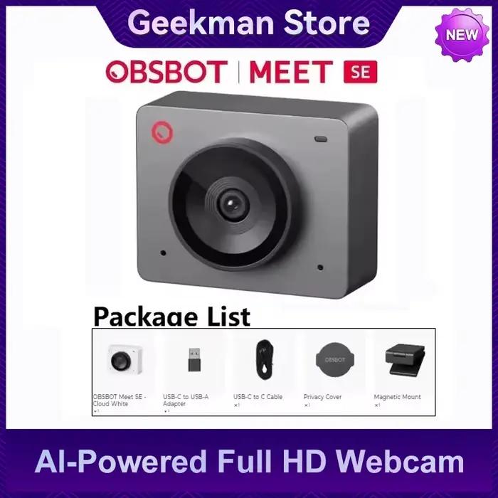 Webcam OBSBOT Meet SE avec mise au point automatique, IA intégrée, encadrement IA, caméra de streami