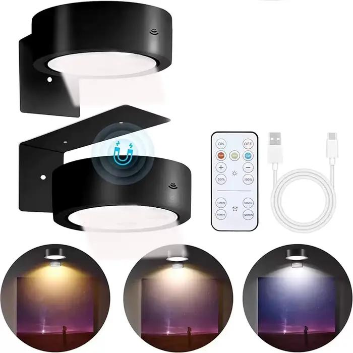 Lampes photo pour mur, 3 couleurs, rechargeables, cadre sans fil, lampe à intensité variable et minu