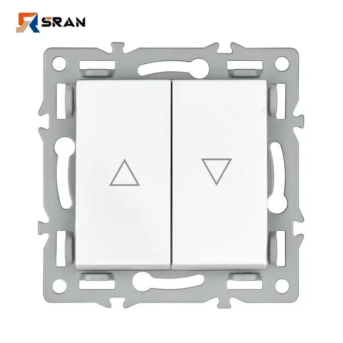 Module d'interrupteur pour volet roulant SRAN 2Gang avec plaque en fer et interrupteur à ressort, co