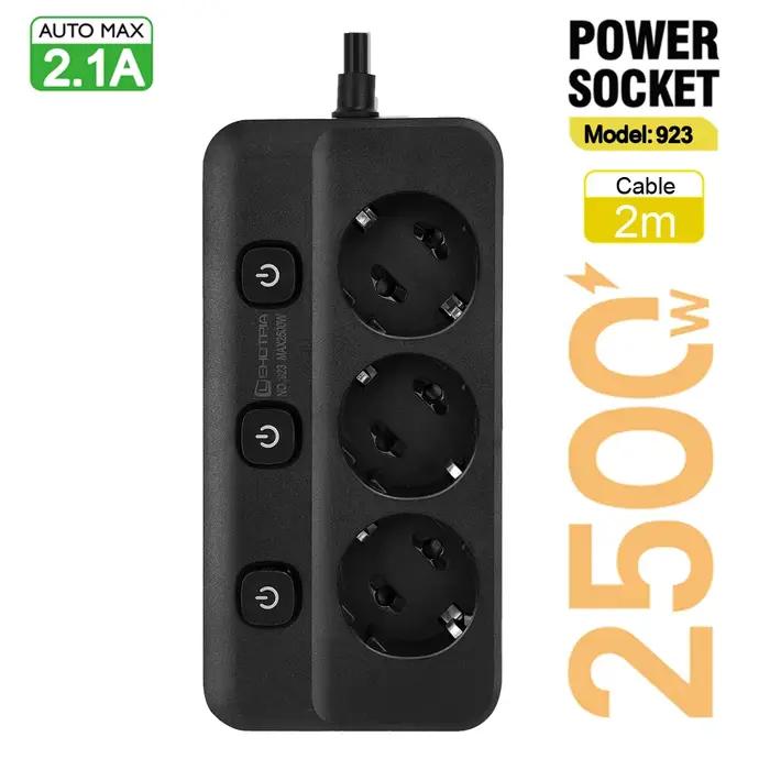 Multiprise prise ue prises ca prise Multitap rallonge électrique commutateur de commande indépendant
