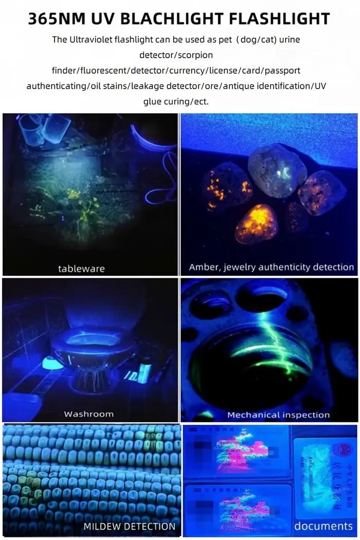 3 Led 30W 365nm/395nm lampe de poche UV haute puissance durcissement aux ultraviolets Scorpion miner