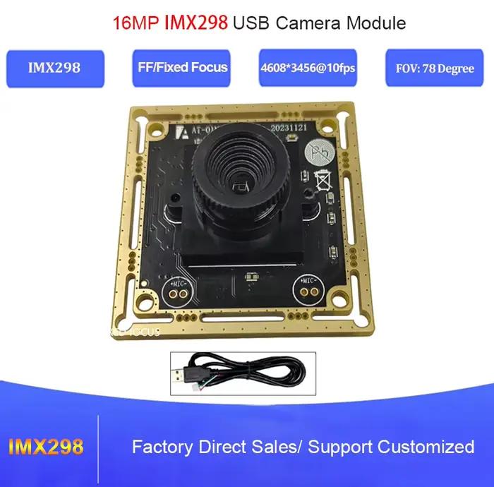 Module de caméra USB avec capteur IMX298 16MP, lecteur gratuit USB2.0, 10fps, haute vitesse, mise au