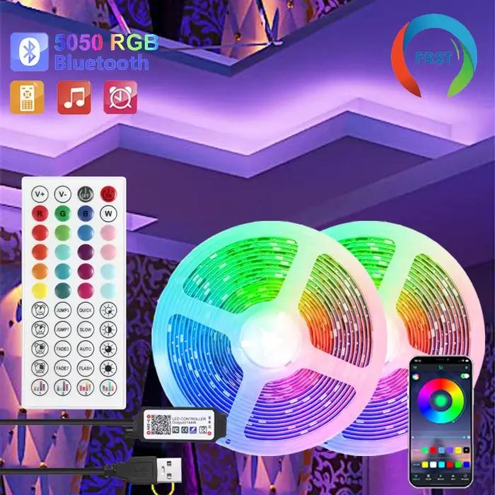 Bande lumineuse LED 5050 RGB, Bluetooth, décor pour salle LED 10m 15m 20m 30m PC TV rétro-éclairage 