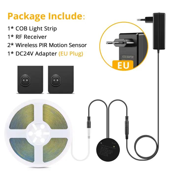 LED escaliers veilleuse 5M 10M Portable PIR capteur de mouvement escalier 24V COB LED bande pour esc