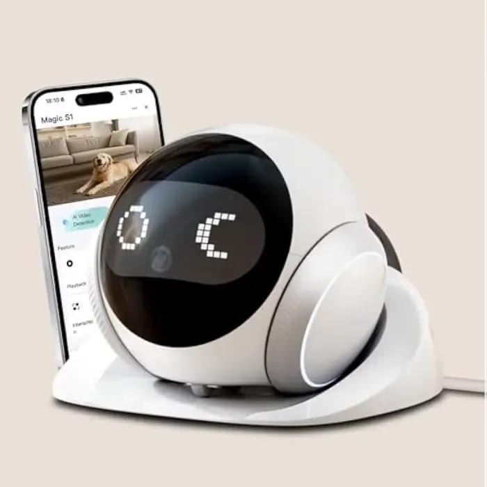 Caméra robot pour animaux de compagnie |   Appareil mobile d'intérieur avec recharge automatique, au