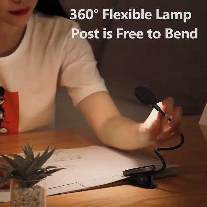 Baseus LED pince lampe de Table réglable en continu sans fil lampe de bureau tactile USB Rechargeabl