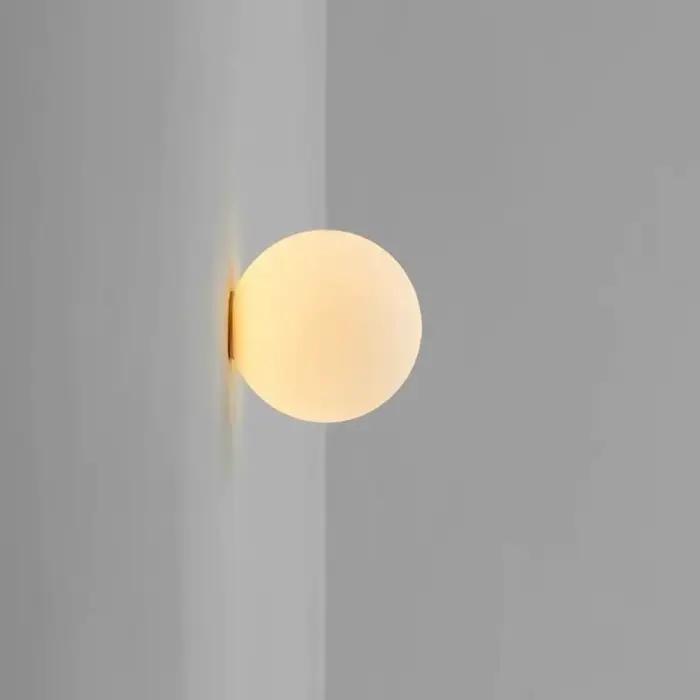 Lampe boule de verre moderne blanc laiteux lampes murales en verre pour chambre salon canapé fond Ba