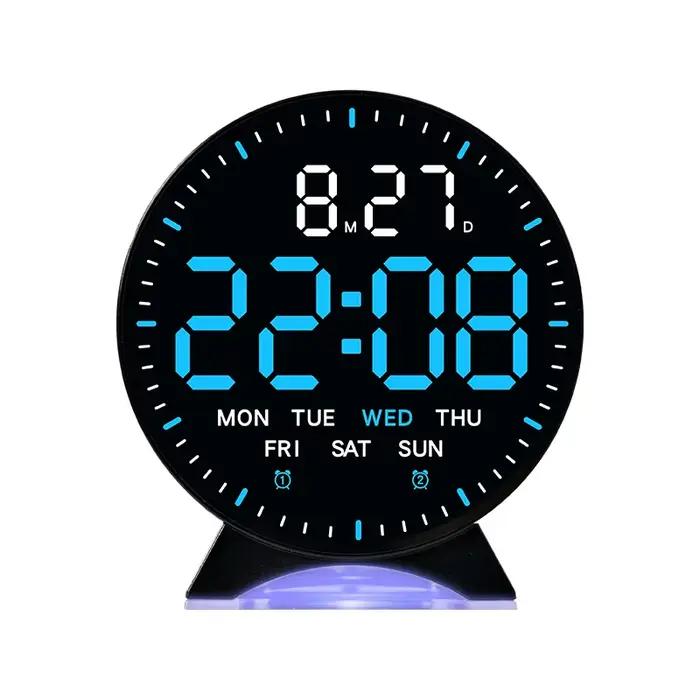 LED réveil numérique semaine Date seconde main affichage luminosité réglable 2 alarmes Table lumière