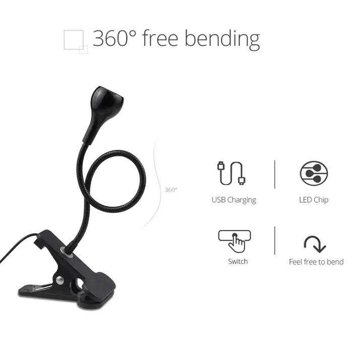 Lampe d'alimentation USB lampe de lecture avec Clip de support lampe de Table Flexible lampes de lec