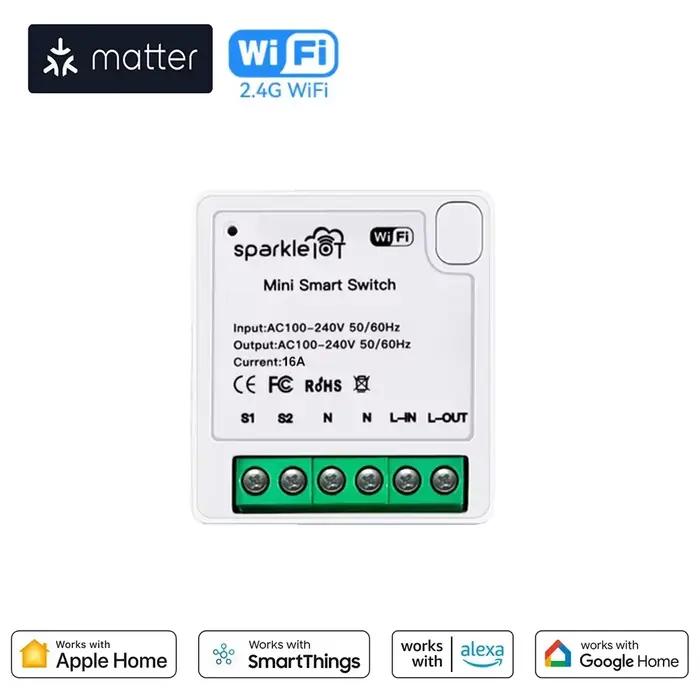 Matter – interrupteur intelligent WIFI, disjoncteur intelligent, commande vocale, Module 16A 1 CH, r