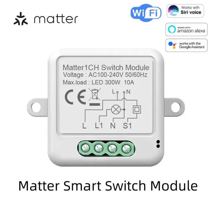 Module d'interrupteur intelligent WiFi Matter 1CH 2CH 3CH 4CH pour la maison connectée, compatible a