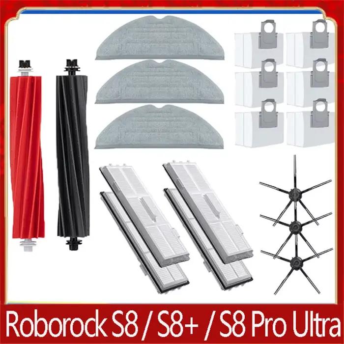 Pièces de rechange pour Roborock S8 Pro Ultra S8 +, brosses latérales principales DuoRoller, tissus 