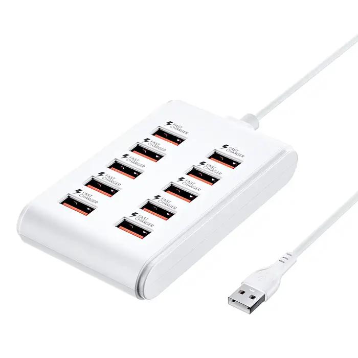 Prise électrique 10 en 1, 10 ports USB, station de charge de bureau, transfert de données haute vite