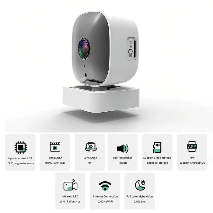Caméra de sécurité IA 2.5K, caméras intérieures/extérieures pour la sécurité domestique, moniteur bé