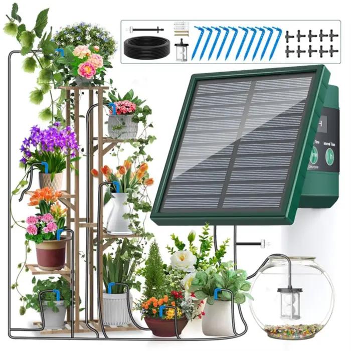 Système d'irrigation goutte-à-goutte solaire automatique, pour jardin, balcon, bricolage, tuyau d'ar