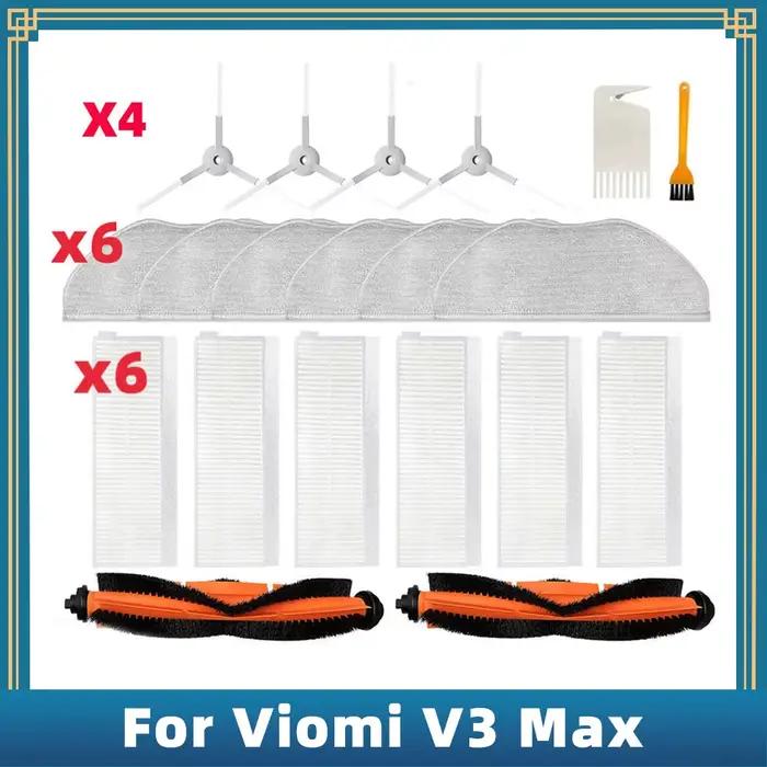 Pour Xiaomi Viomi V3 Max Robot aspirateur brosse latérale principale filtre Hepa vadrouille chiffon 