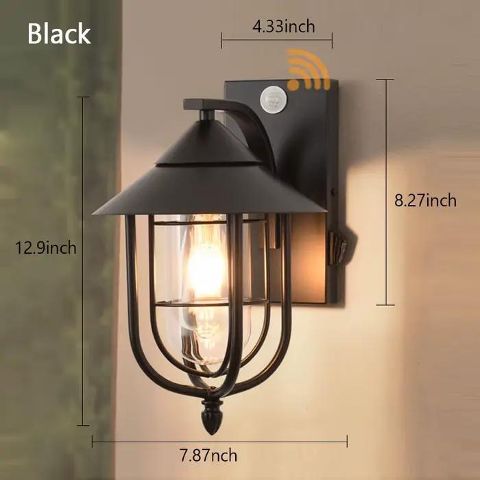 Lampe murale extérieure à détecteur de mouvement LED étanche avec bouton à bascule, lumière murale v