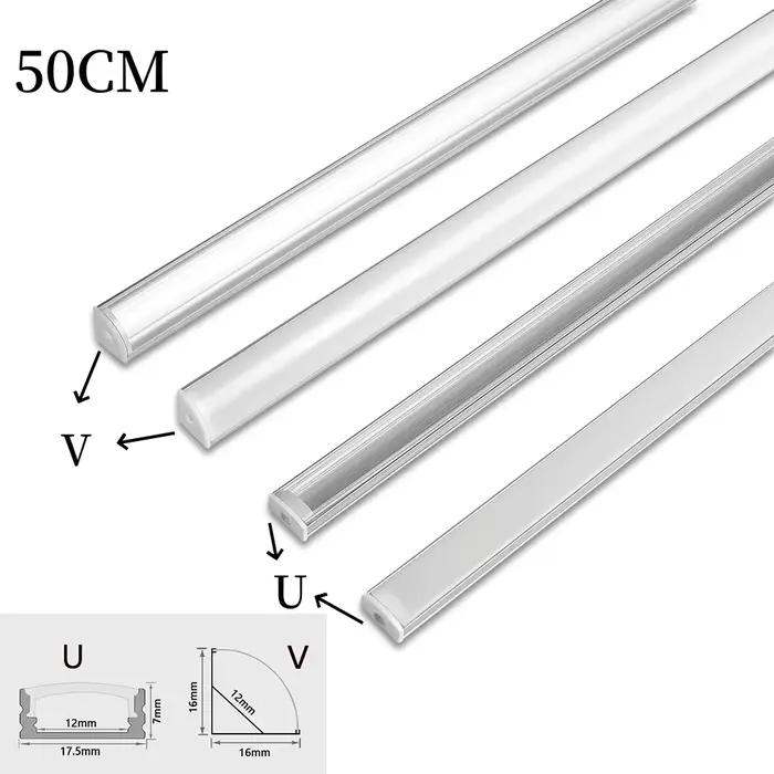 1-28 pcs/Lot perfil aluminium led coin profil en aluminium support de canal pour bande lumineuse LED